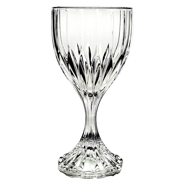 Late 20th Century Mikasa Park Lane Ribbed Crystal Water Goblets, Japan, 8 Oz For Sale - Image 5 of 11