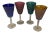 1970s Murano Multicolor Circle Wine Glasses - Set of 4 For Sale