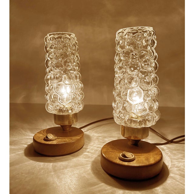 Vintage Bubble Glass Table Lamps, 1970s, Set of 2 For Sale - Image 12 of 14