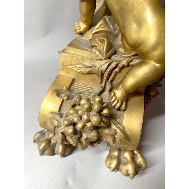 19thC French Louis XVI Gold Ormolu Bronze Mantel Clock For Sale - Image 16 of 18