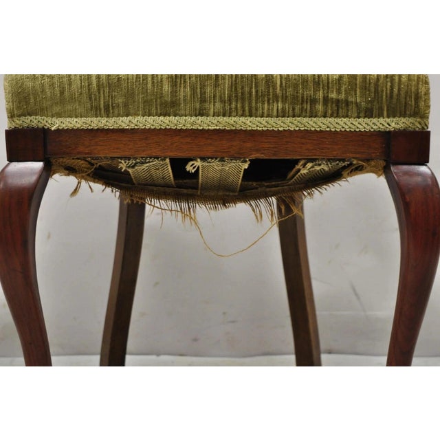 Brown Edwardian Mahogany Sweetheart Back Bellflower Painted Dining Chairs - Set of 4 For Sale - Image 8 of 12