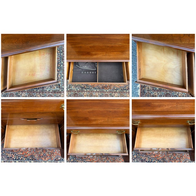 1980s Knob Creek / Ethan Allen Traditional Georgian Solid Cherry 4 Door 6 Drawer Buffet or Sideboard (31-6311) For Sale In Philadelphia - Image 6 of 16