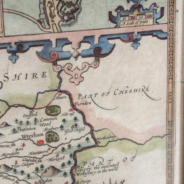 17th Century Map of Denbighshire by John Speed, 1610s For Sale - Image 13 of 18