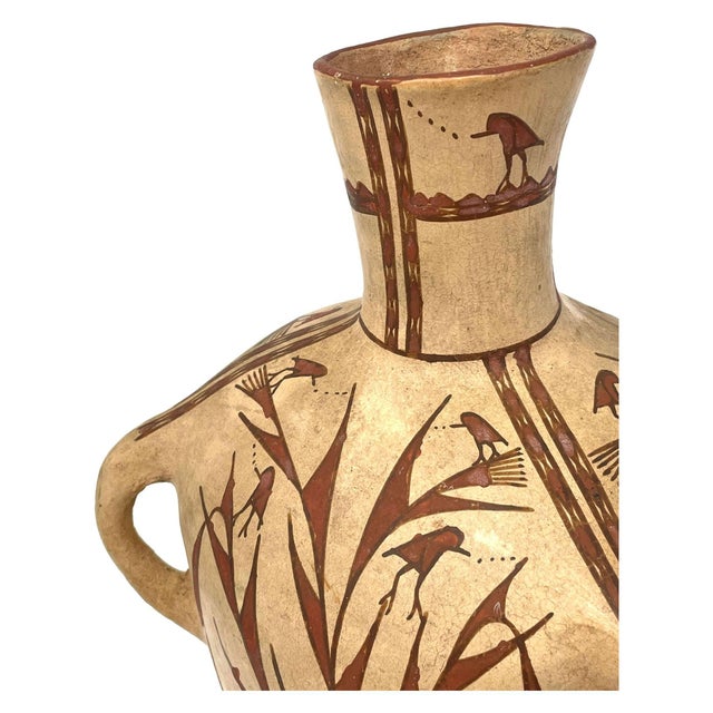 Hand-painted vintage pot from the Chiapas Region of Mexico. This smooth, hand-sculpted piece has three handles and three...