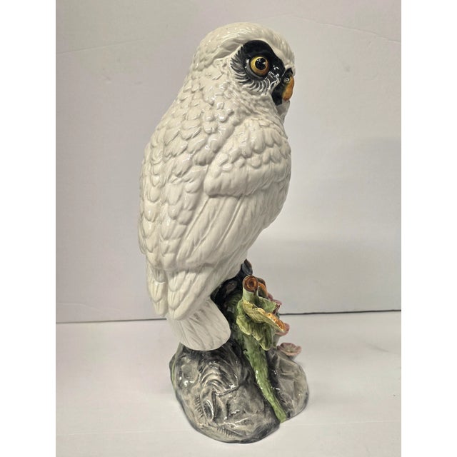 Vintage White Porcelain Owl by Ronzan From Italy ,Signed. For Sale - Image 9 of 12