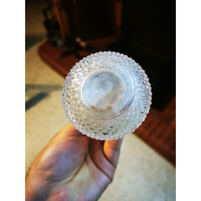 Night Service Tray, Carafes and Glasses in Molded-Pressed Translucent Crystal Diamants Beseaux Model from Baccarat, 1890s, Set of 6 For Sale - Image 11 of 15