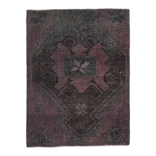 Vintage Purple Turkish Small 3x3 Rug - Handwoven Boho Carpet For Sale