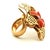 Modern Vintage Italian 18k Gold Coral Flower Ring With Diamond Center, Size 8 For Sale - Image 3 of 14