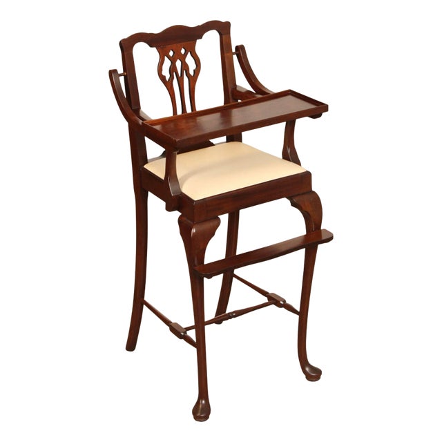 Madison Square Chippendale Style Mahogany Child's High Chair For Sale