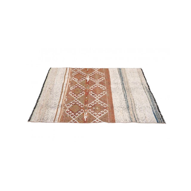 Small Vintage Turkish Kilim Rug - 3`5″ X 4`9″ For Sale - Image 4 of 6