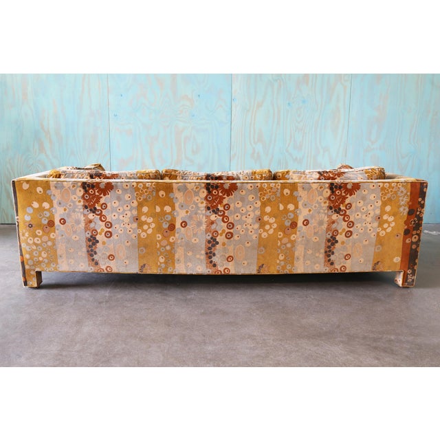 1960s Attributed to Milo Baughman for Thayer Coggin Sofa Jack Lenor Larsen Primavera For Sale - Image 10 of 15