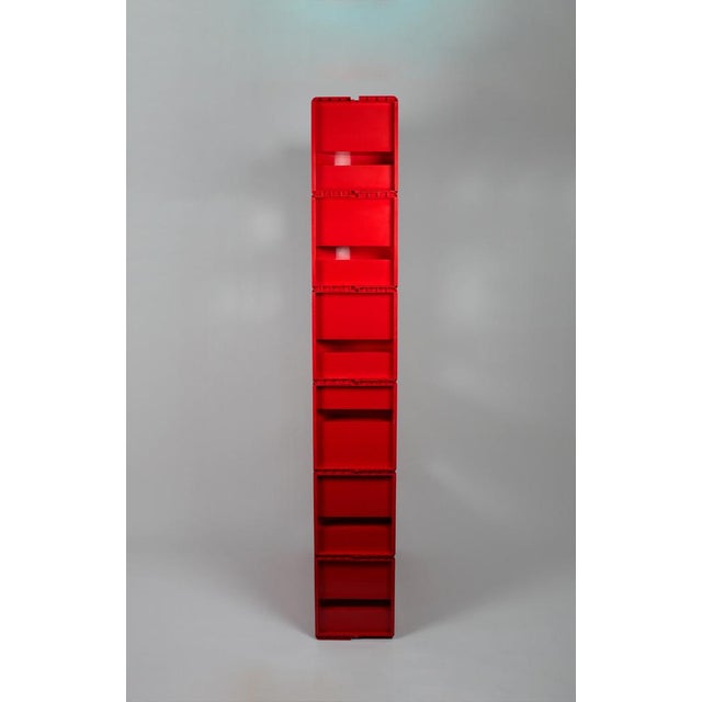 Red Vintage Jeep Modular Red Plastic Shelving Unit by De Pas, Durbino & Lomazzi for Bonacina, Italy, 1970s, Set of 6 For Sale - Image 8 of 14