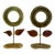 1970s Mid-Century Modern Brutalist Handcrafted Flower Sculpture Gold Red - a Pair For Sale