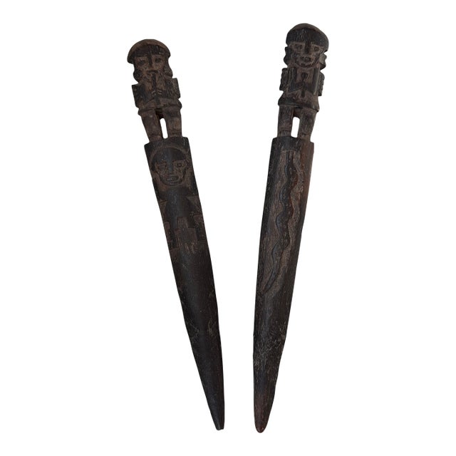 Pre-Columbian Chancay Bone Weaving Swords, Circa 1000 - 1470 Ad. For Sale