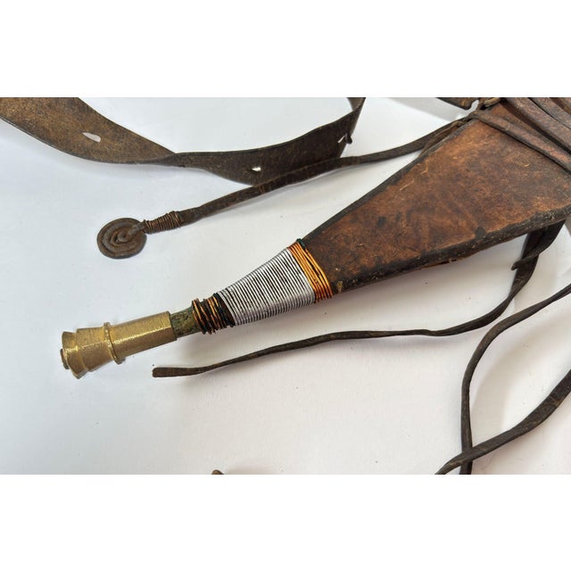 Ethiopian Afar “Jile” Short Sword Dagger With Sheath Horn of Africa 1920s For Sale - Image 4 of 9