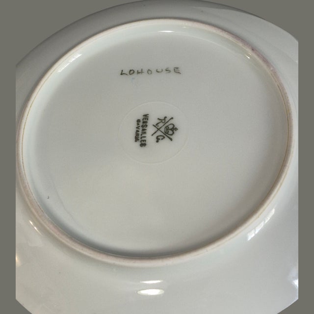 Ceramic Vintage r.c. Versailles Bavaria Painted Gilded Blue Floral Aster Porcelain 4piece Tea Set For Sale - Image 7 of 9