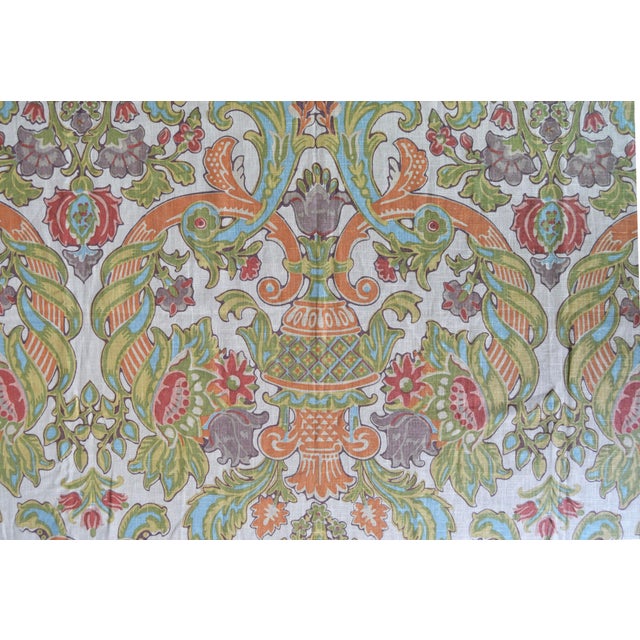 “Palomar” Jacobean-Style Printed Linen Fabric by Kravet- 1.75 Yards For Sale