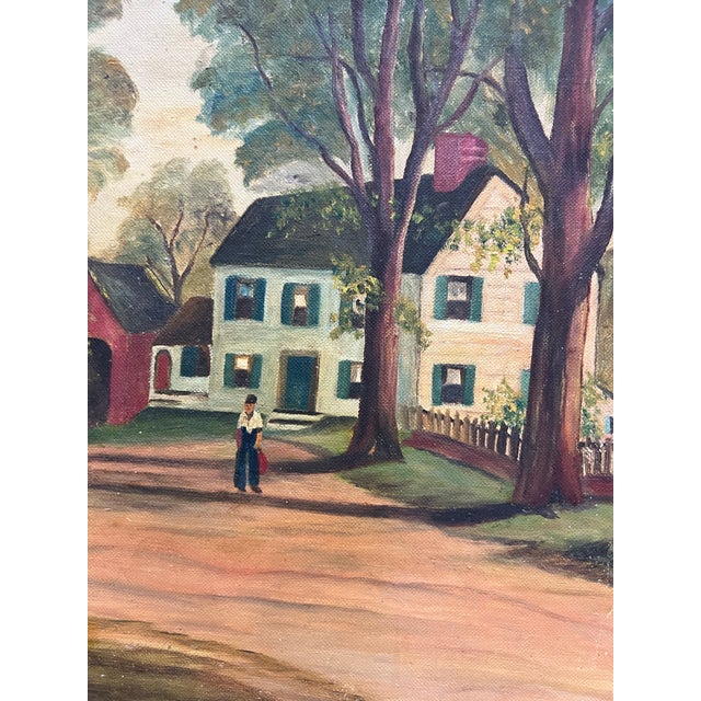 Paint 1950's Signed Outsider's Art Scenic Landscape For Sale - Image 7 of 8