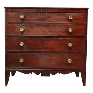 Hepplewhite Mahogany Graduated 4 Drawer Chest With Slayed Legs C1830 For Sale