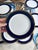 Noritake Vintage Noritake Kokura Ware Cobalt Blue and Gold Rim 7.5 Inch Dessert Plates – Hand Painted Japan - Set of Seven (7) For Sale - Image 4 of 10