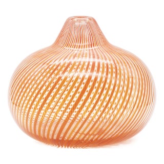 Hand-Blown Filigrana Glass Vase by Mario Colelli and Hertha Bengtson for Rosenthal, 1980s For Sale