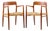 Niels Moller Model 57 Mid Century Danish Teak and Rope Captains Dining Chairs - Pair For Sale