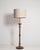 1970-1979 France Rich Walnut Brown Turned Walnut Floor Lamp For Sale - Image 10 of 11