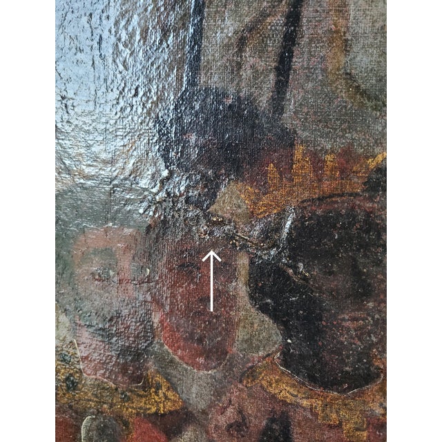 Antique 18th Century Religious Cuzco Oil Painting the Adoration of the Magi For Sale - Image 11 of 18
