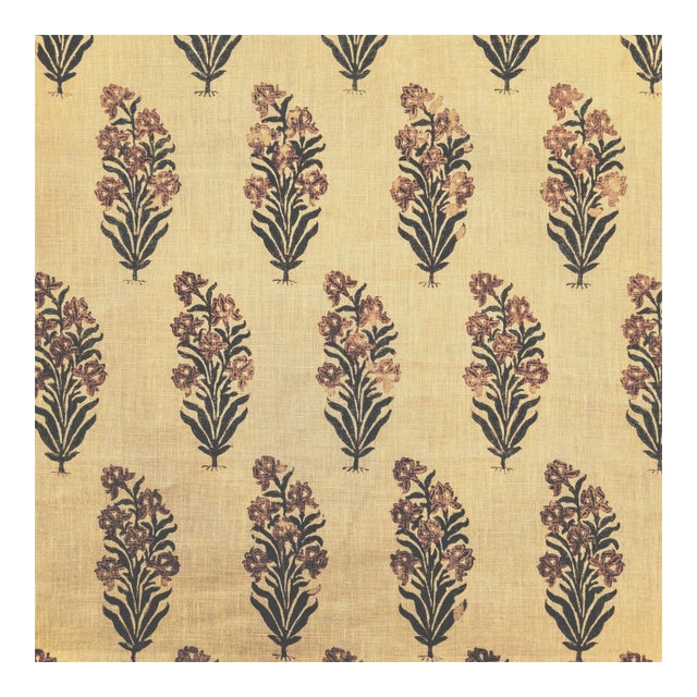 Chelsea Textiles - Indian Iris Linen Designer Fabric by the Yard For Sale