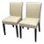 Crate & Barrel Lowe Ivory Leather Dining Chairs, Pair For Sale