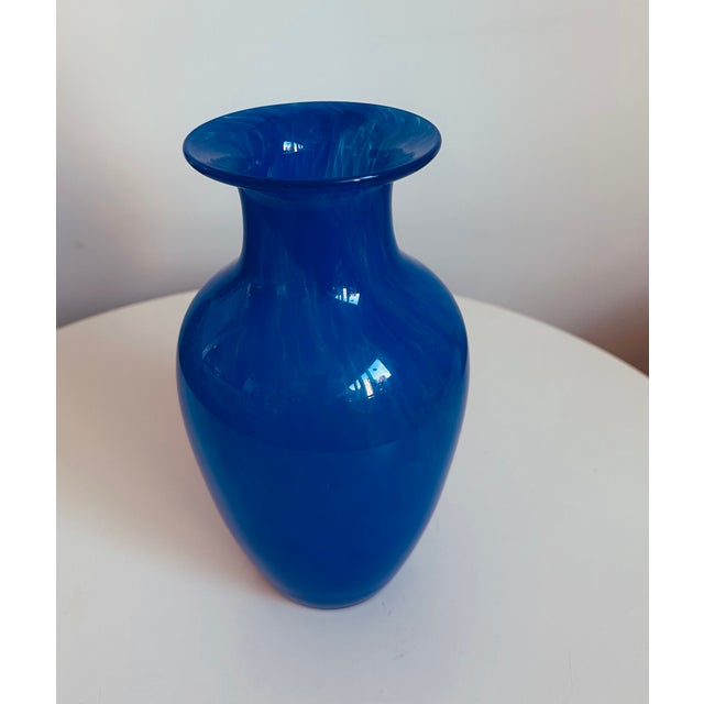 Blue vintage Murano glass vase by Alberto Donà, 1950s Italy. This superb Vase in vivid ultramarine art glass and its...