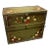 Vintage Repurposed Metal & Wood Military Box - Green Floral Box of Drawers Signed For Sale