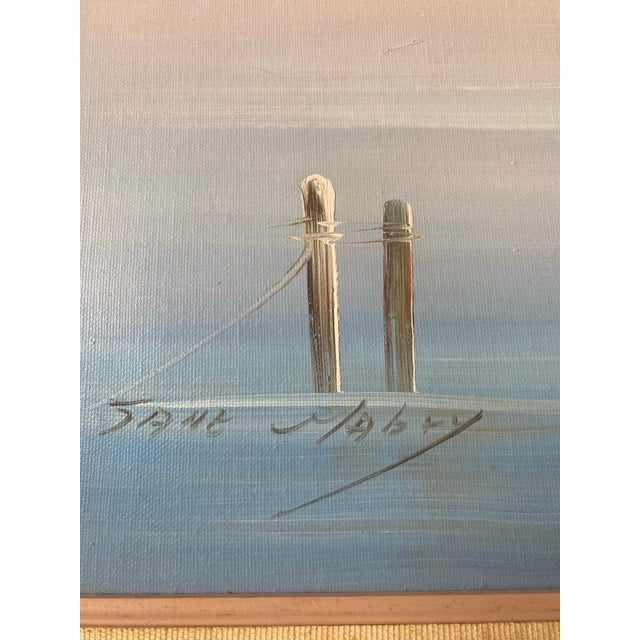 Impressionist 1980s Jane Mabry Original Large Oil Painting "Sail Boat Palace" For Sale - Image 3 of 12