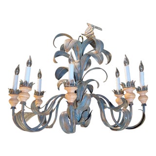 1960s Tole Palm Chandelier For Sale