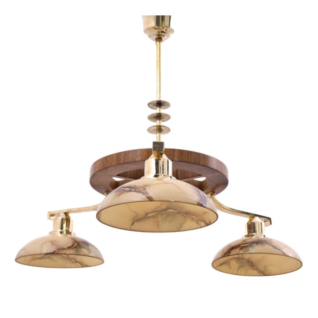 Mid-Century Art Deco Style Chandelier, Poland, 1950s For Sale