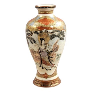 Antique Japanese Meiji Satsuma Miniature Vase from Chosei For Sale
