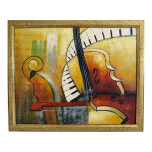 Original Abstract Oil Painting Alena Kalen Cadence Musical Art Contemporary, Coa