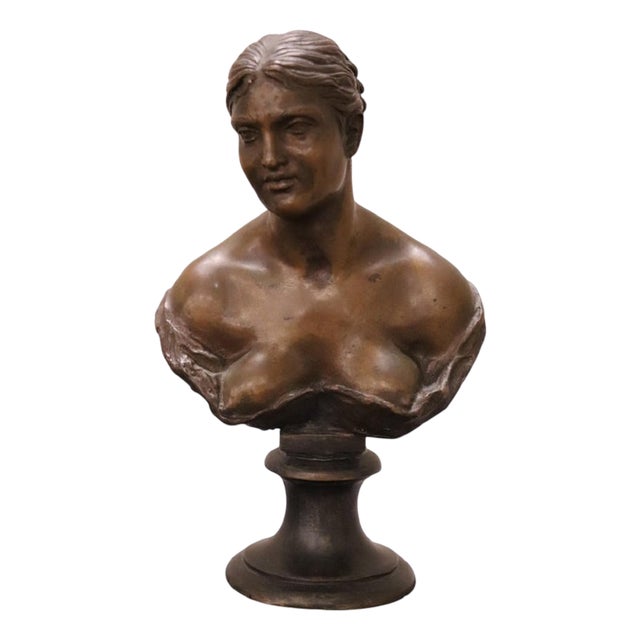 Bronze Bust of a Young Woman, Early 20th Century For Sale