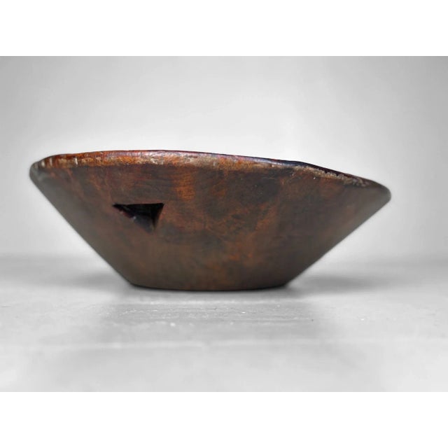 Brown ​Antique Japanese Wooden Bowl, 1890s For Sale - Image 8 of 17