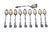 Silver Coffee Spoons and Sugar Scoop with Scalloped Handles, Set of 9 For Sale - Image 3 of 3