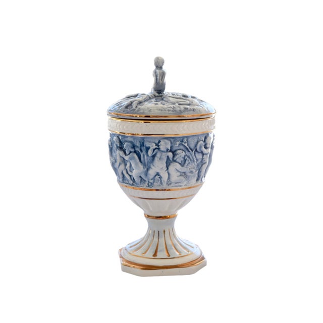 Capodimonte Cherub Urn With Lid For Sale - Image 10 of 14
