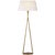 Transitional Ian K. Fowler by Visual Comfort Signature Cesta 60" Sculpted Floor Lamp in Gilded Iron with Linen Shade For Sale - Image 3 of 3