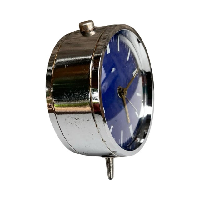 Prim Chrome Alarm Clock, Vintage Mechanical Clock, Czechoslovakia, 1970s. For Sale - Image 14 of 18