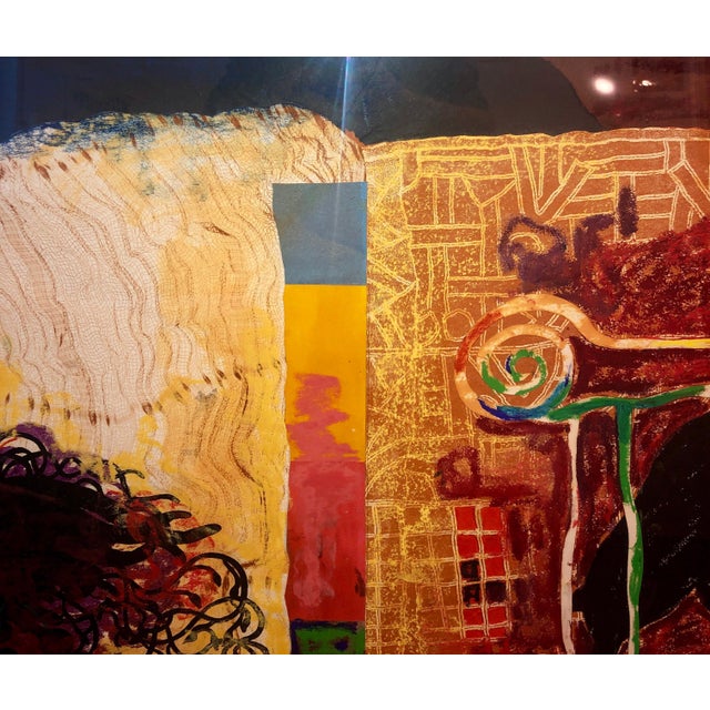 Terence La Noue, Huge Abstract Modernist "August Series" Mixed Media Monotype Colorful Painting, 1990 For Sale - Image 4 of 16