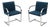 Ludwig Mies Van Der Rohe Brno Flat Bar Chairs in Blue Fabric by Gordon, a Pair For Sale