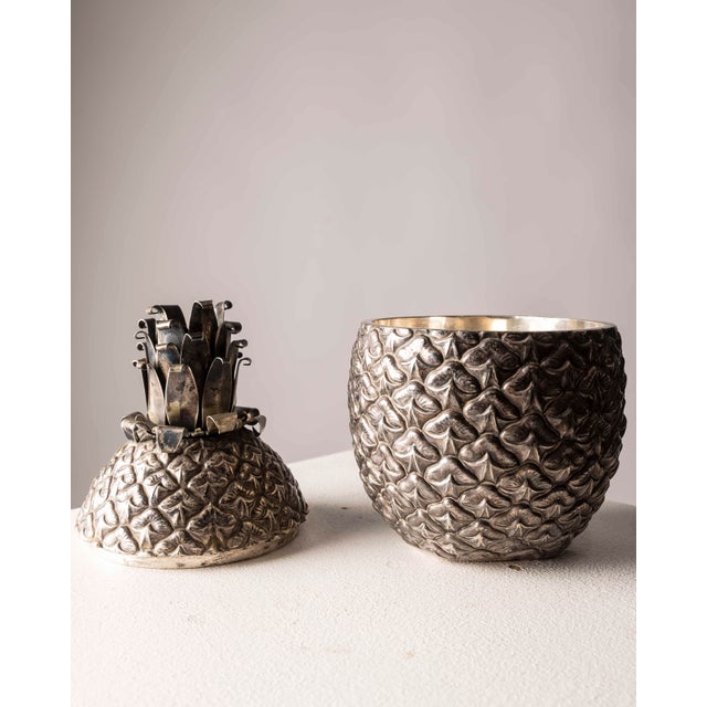Vintage Italian Metal Pineapple-Shaped Ice Bucket, 1970s For Sale - Image 6 of 9