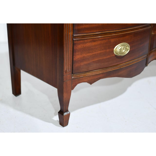 Mid Century Federal Style Mahogany Serpentine Triple Dresser by Dixie For Sale - Image 11 of 12
