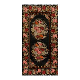 Vintage Bessarabian-Design Turkish Red and Pink Wool Kilim Rug For Sale