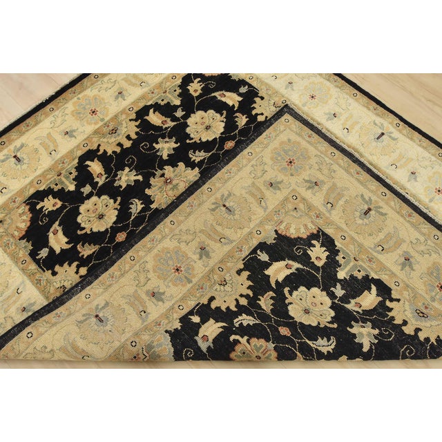 Ziegler Rug 5’1” X 6’4” Black Wool Traditional Hand-Knotted Oriental Carpet For Sale - Image 11 of 12