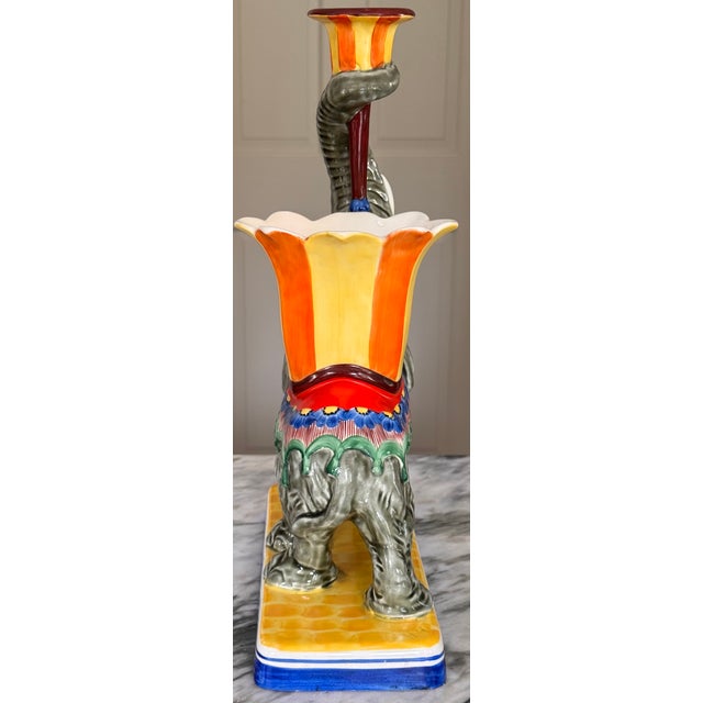 Vintage Ditmar Urbach Czechoslovakia Elephant Candle Vase Centerpiece For Sale - Image 10 of 16